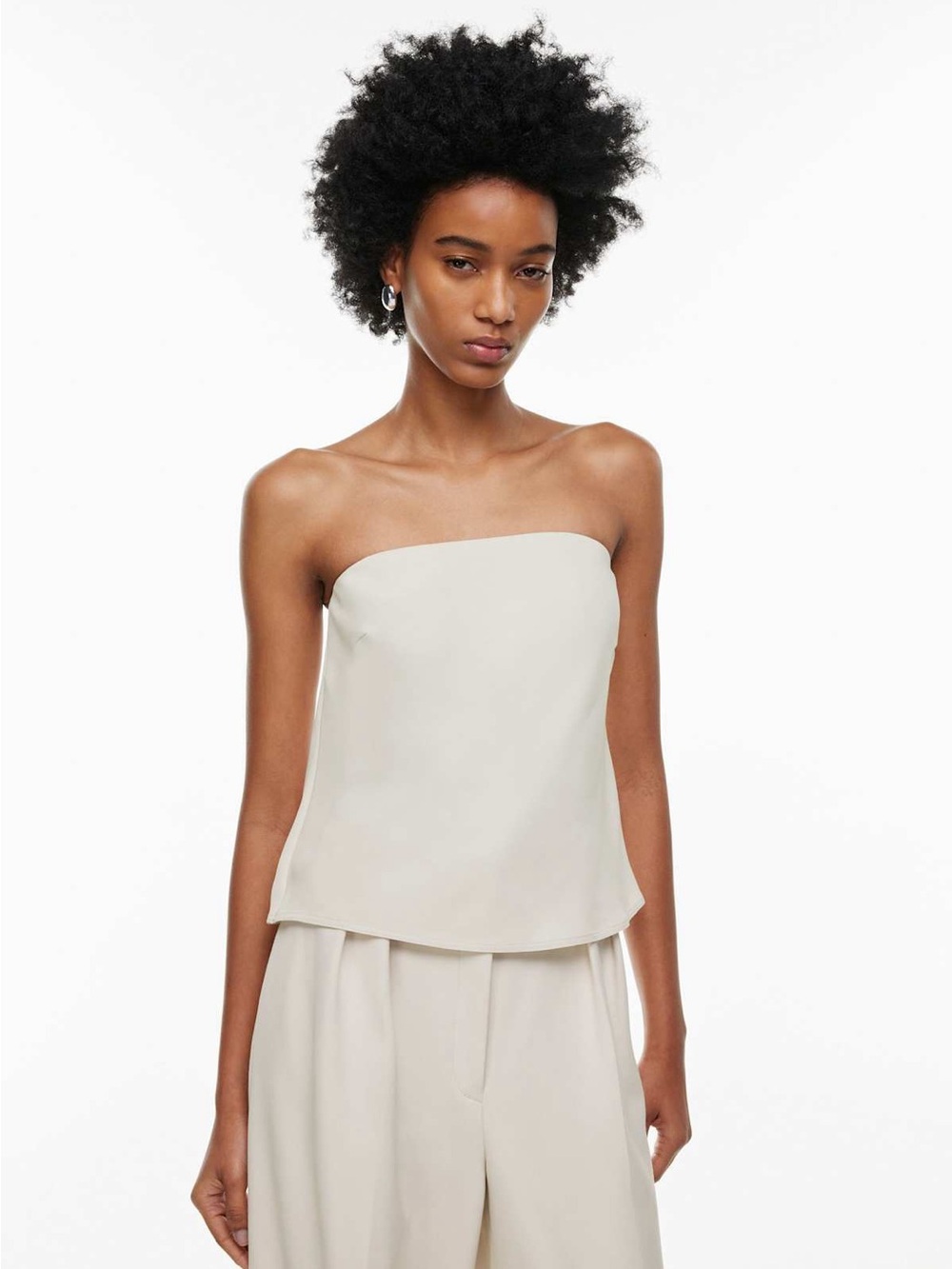 Babaton Midtown Tube Top Matte Pearl Size Small
